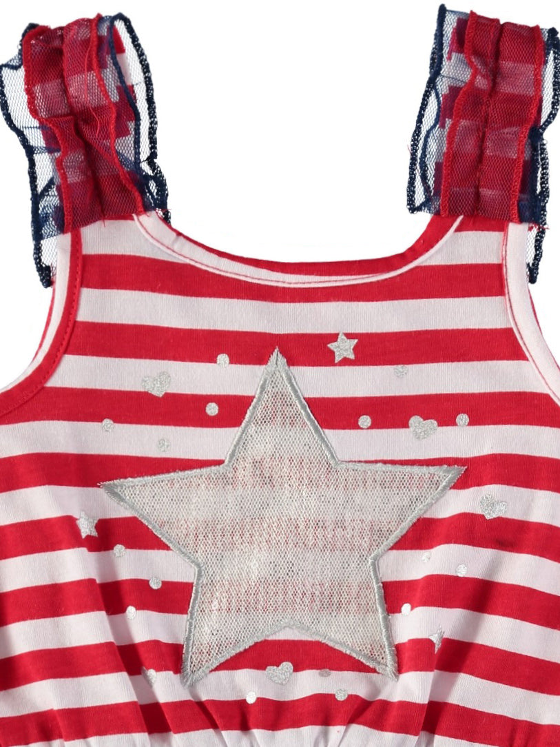 Little Lass Girls 12-24 Months Star Stripe Romper