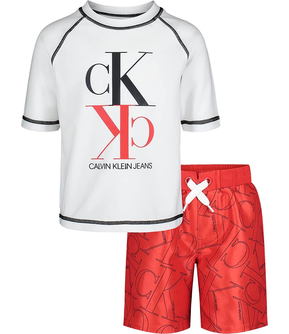 Calvin Klein Boys 8-20 Rashguard Swim Set