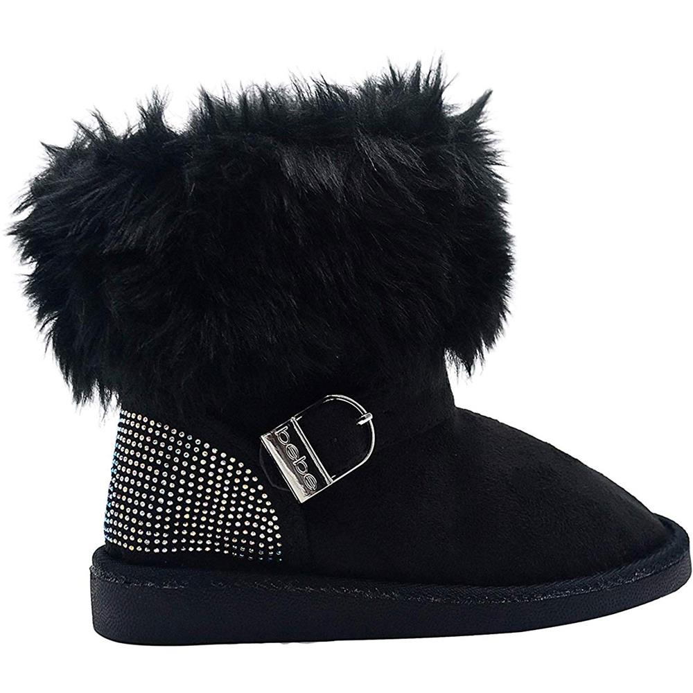 Bebe Girls Fur Cuff Rhinestone Boots