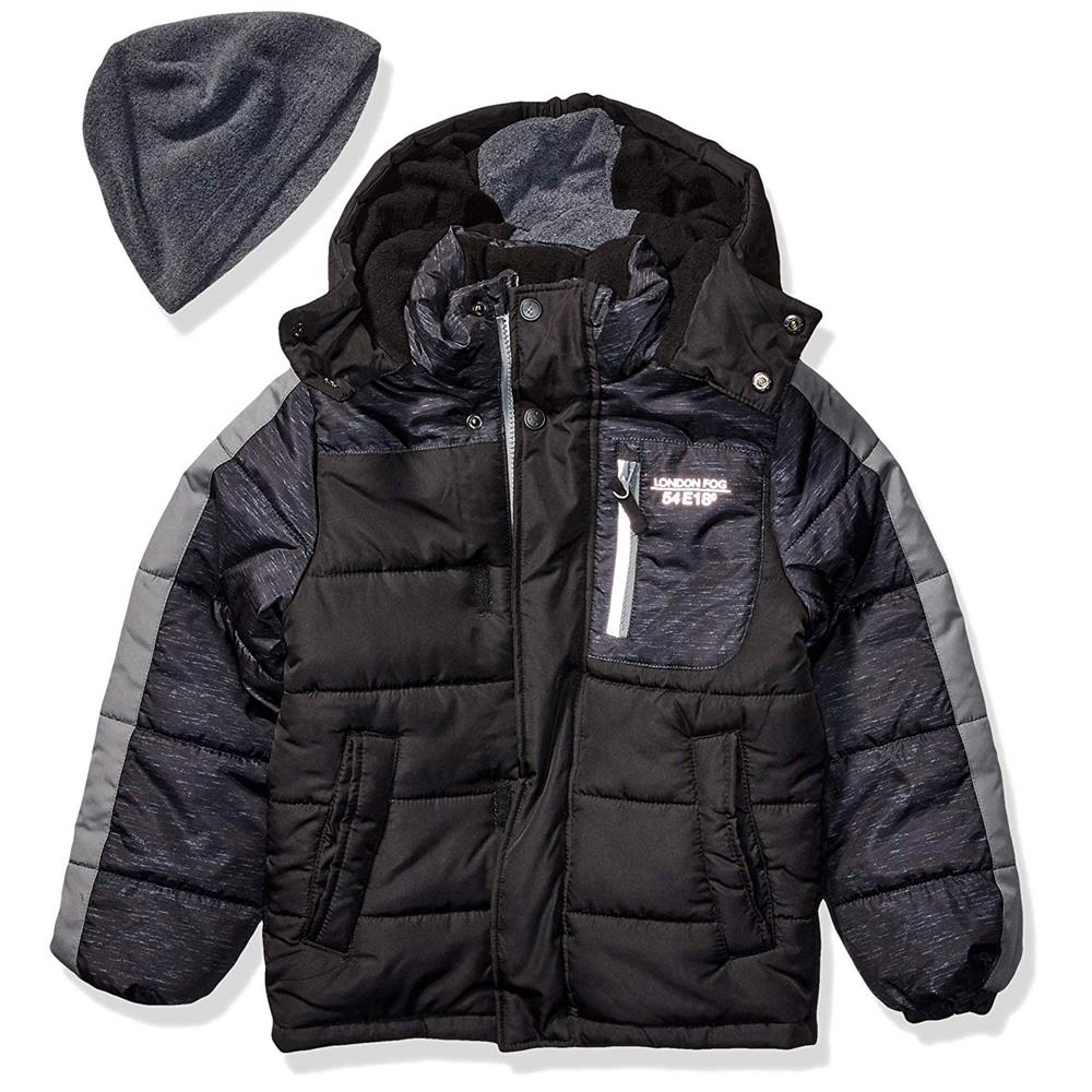 London Fog Boys Panel Pocket Jacket with Hat