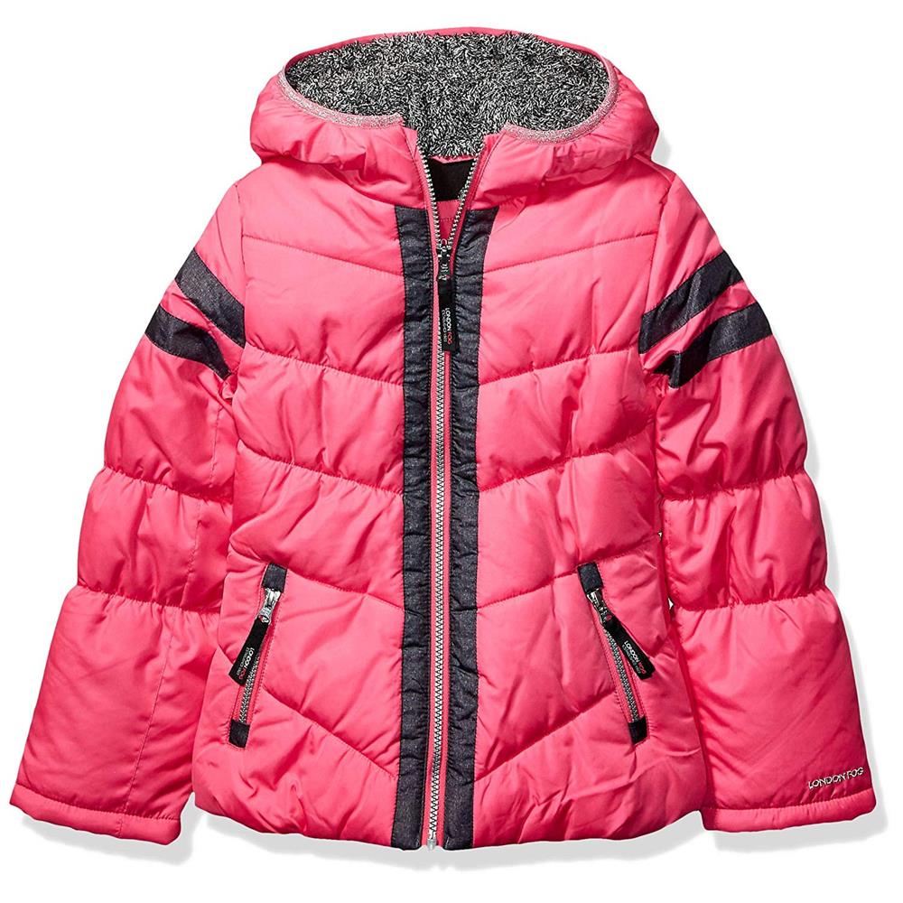 London Fog Girls 7-16 Puffer Jacket with Headband