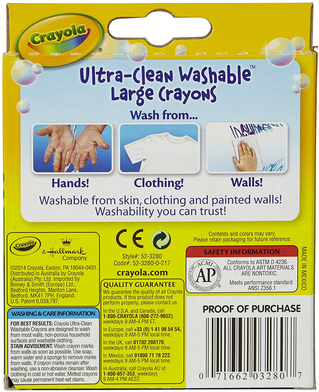 Crayola Washable Large Crayons - 8 count