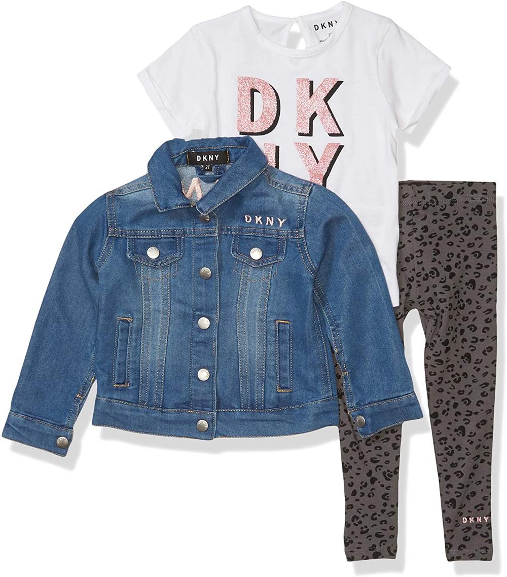 DKNY Girls 2T-4T 3 Piece Jacket Set