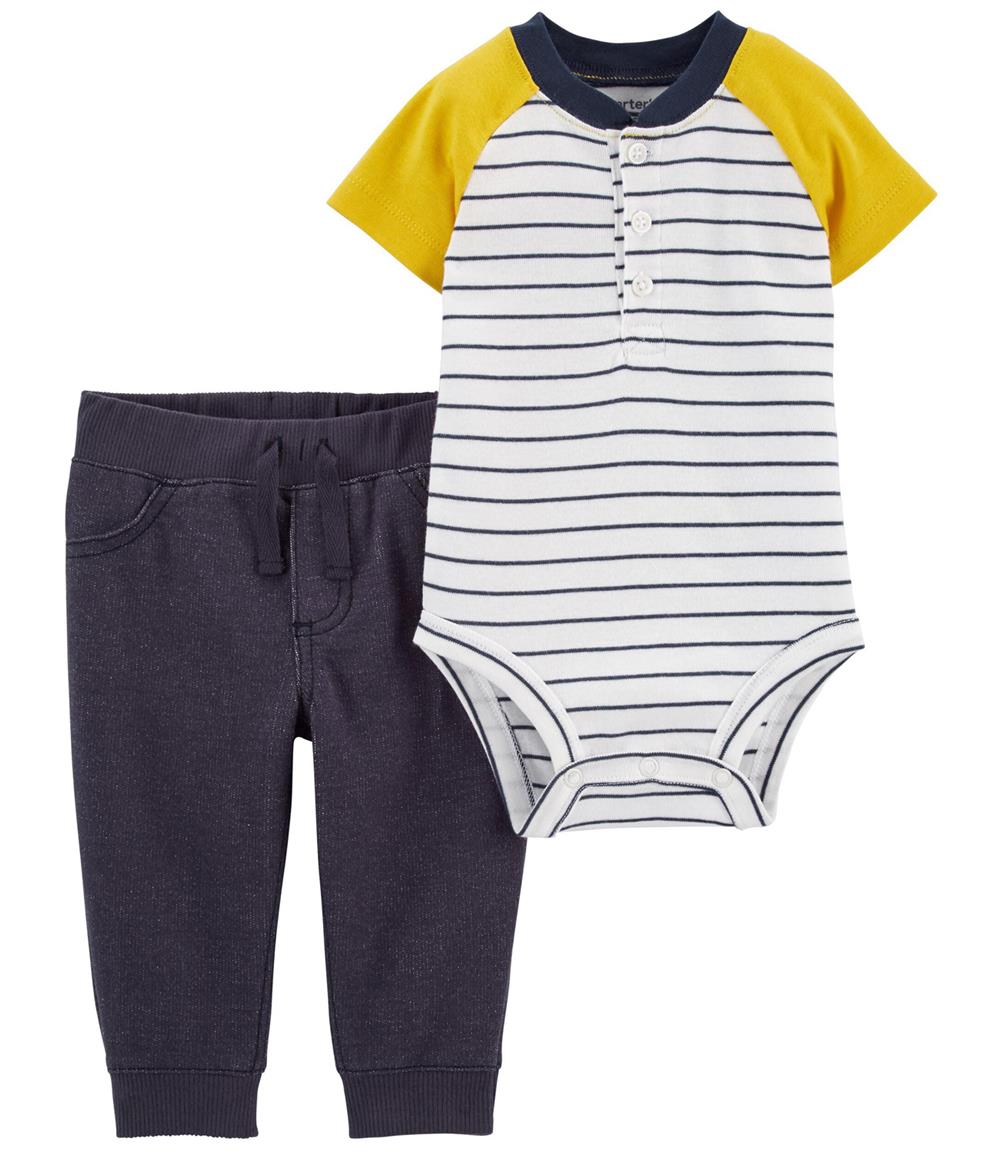 Carters Boys 0-24 Months 2-Piece Striped Bodysuit Pant Set