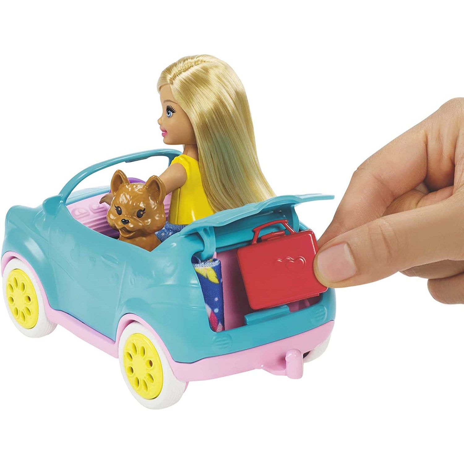 Mattel Barbie Club Chelsea Mattel Barbie Club Chelsea Toy Car & Camper Playset, Blonde Chelsea Small Doll, Puppy & 10+ Accessories, Unhitch & Open for Campsite