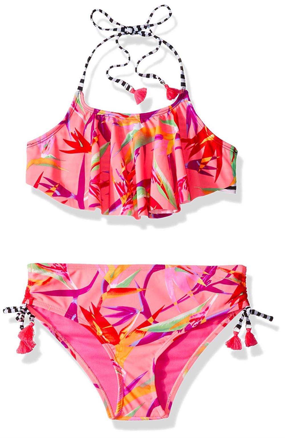 Limited Too Girls 7-16 Bikini with Ruffle and Tassels