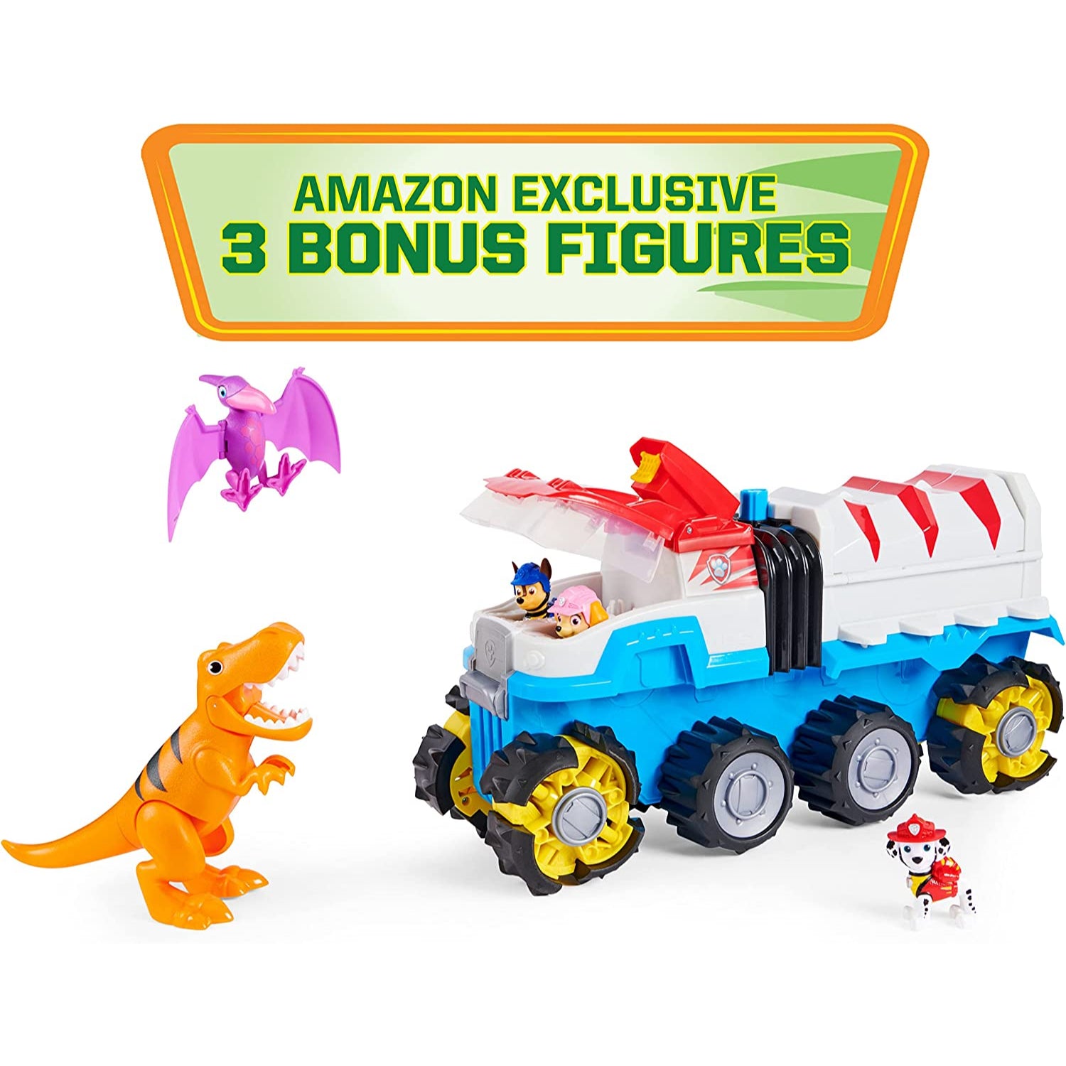 Paw Patrol Dino Patroller Motorized Vehicle with 3 Exclusive Bonus Action Figures