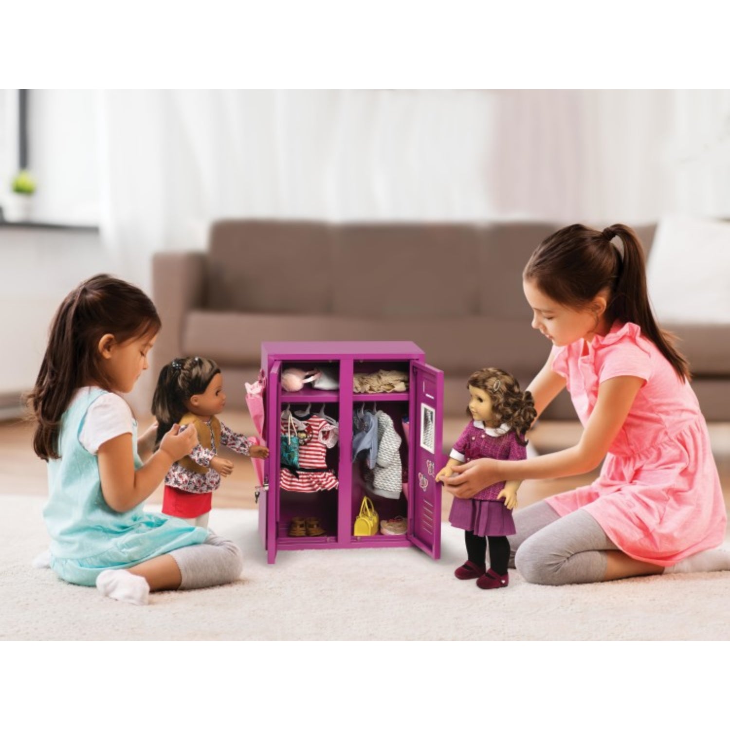 Badger Basket School Style Double Doll Locker – Purple