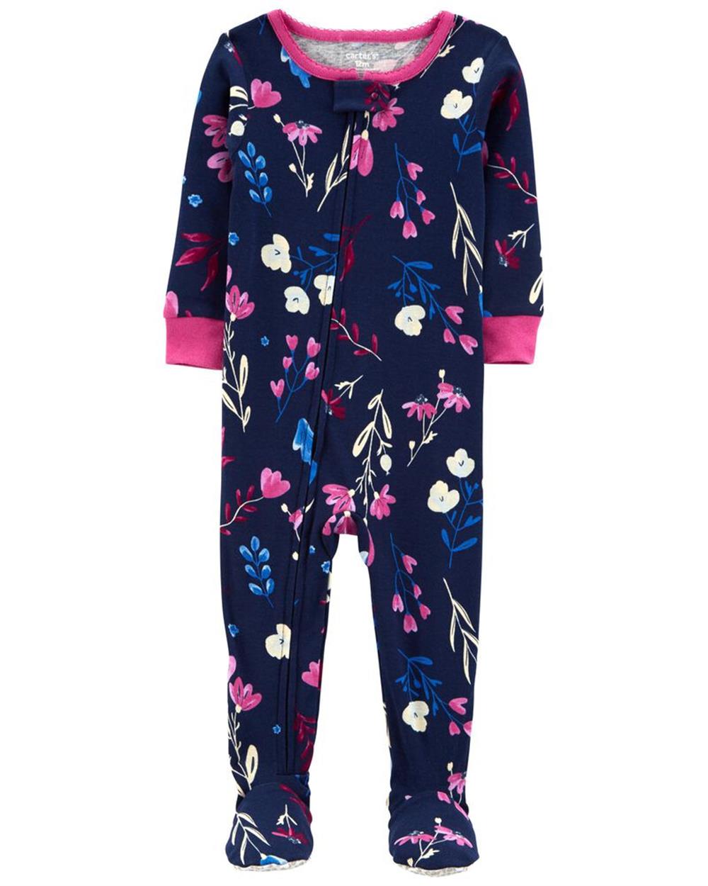 Carters 1-Piece Floral 100% Snug Fit Cotton Footie PJs