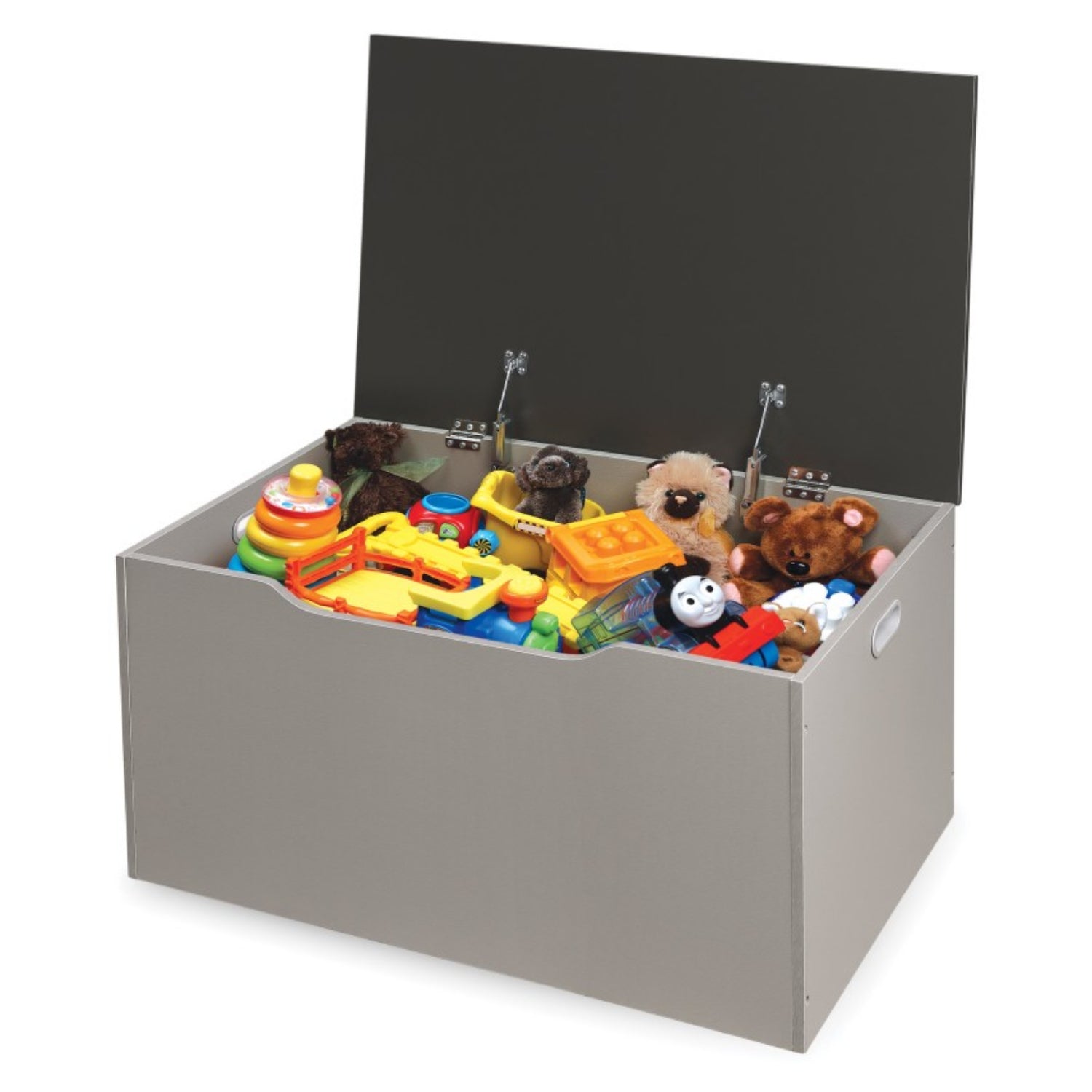 Badger Basket Flat Bench Top Toy and Storage Box – Woodgrain/Gray