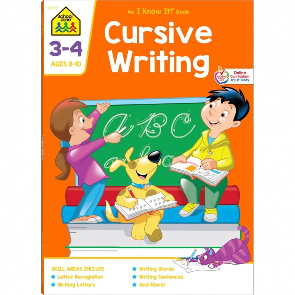 School Zone Cursive Writing Grades 3-4 Workbook