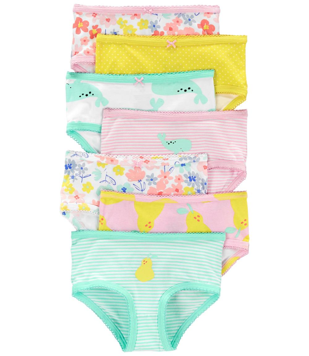 Carters Girls 2-14 Stretch Cotton Undies, 7-Pack