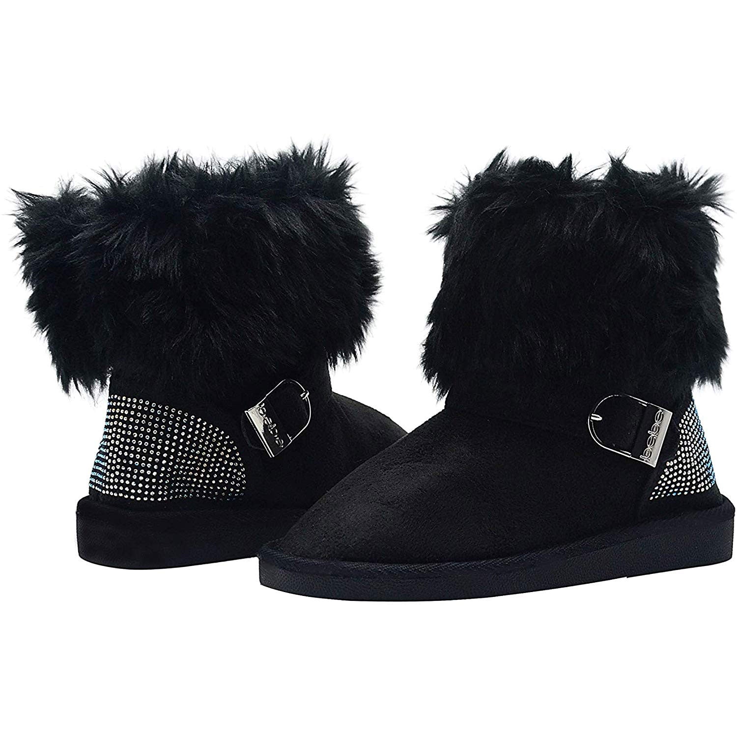 Bebe Girls Fur Cuff Rhinestone Boots