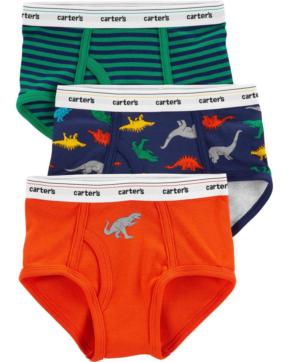 Carters Boys 2T-8 Dinosaur 3 Pack Brief