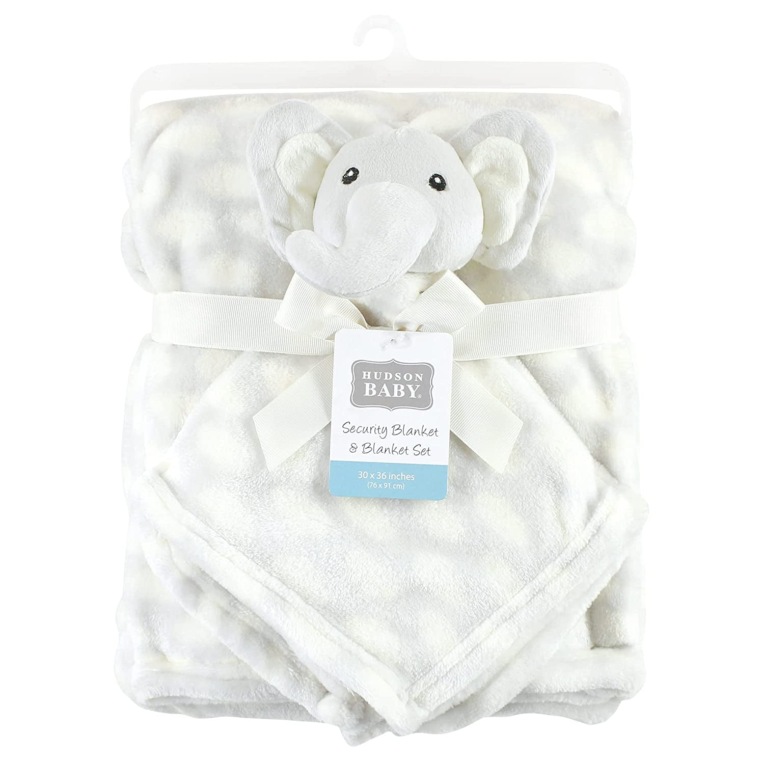 Hudson Baby Baby Plush Blanket with Security Blanket, Elephant Cloud, One Size