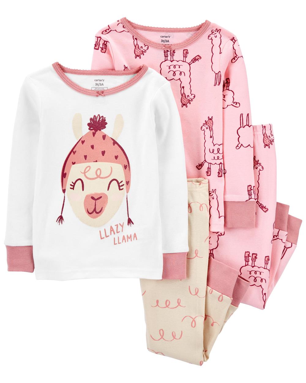 Carters 4-Piece Llama 100% Snug Fit Cotton PJs