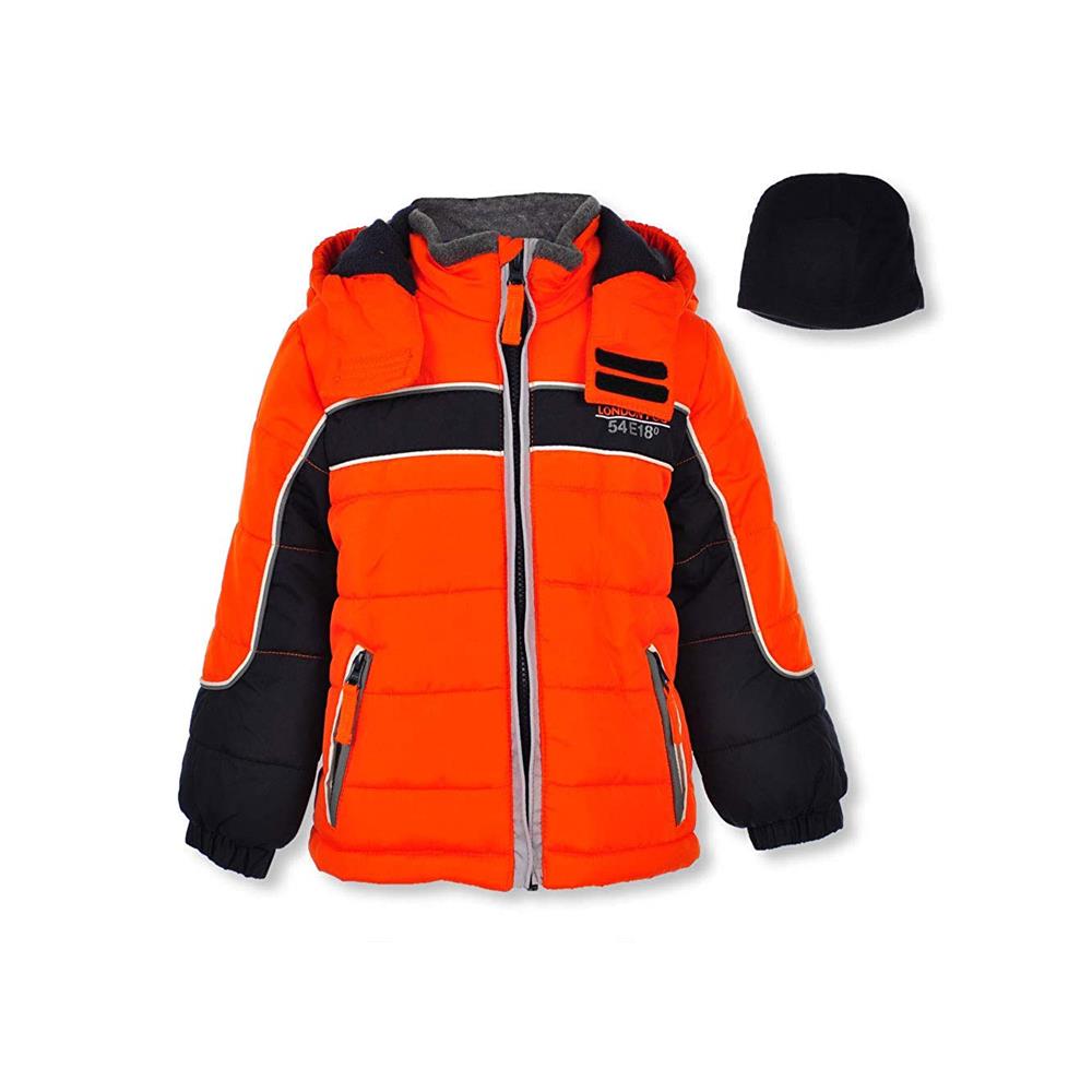 London Fog Boys 8-16 Chest Stripe Jacket with Hat