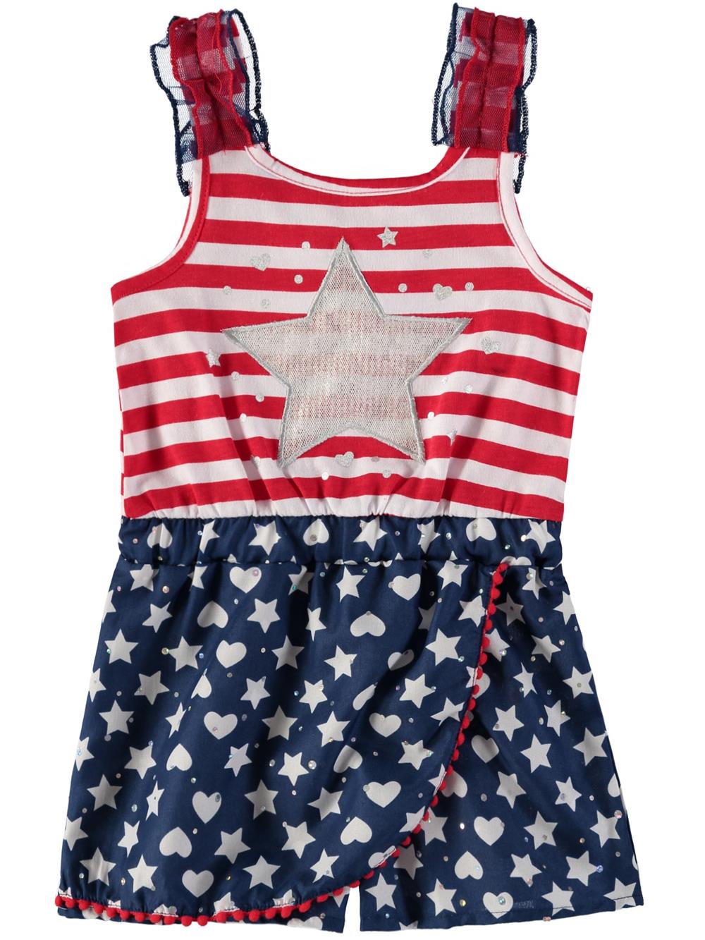 Little Lass Girls 12-24 Months Star Stripe Romper