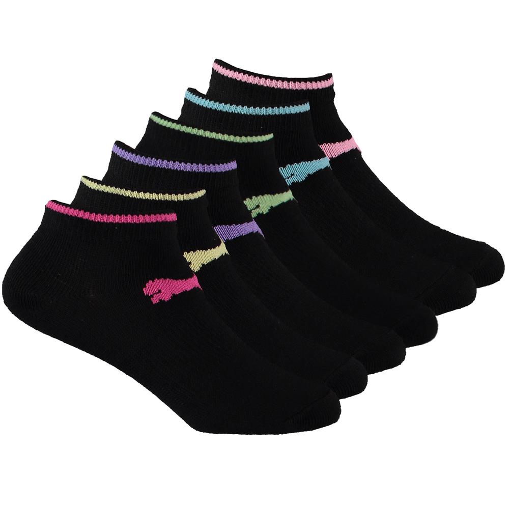 PUMA Girls 7-16 Low Cut Lightweight Performance Sock, 6 Pack