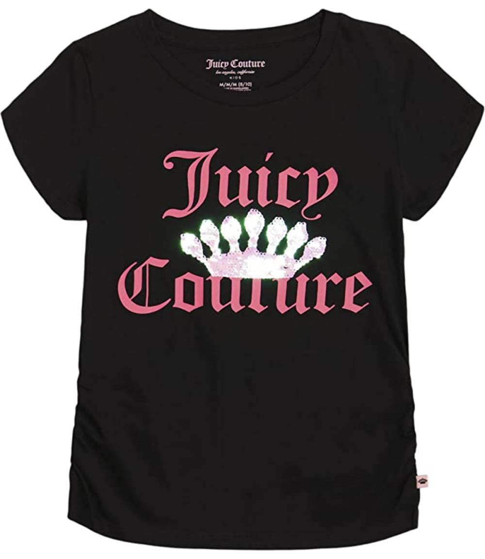 Juicy Couture Girls 7-16 Crown Flip Sequin T-Shirt