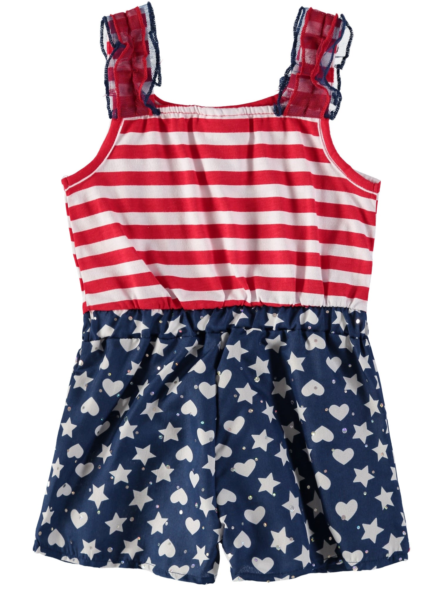 Little Lass Girls 12-24 Months Star Stripe Romper