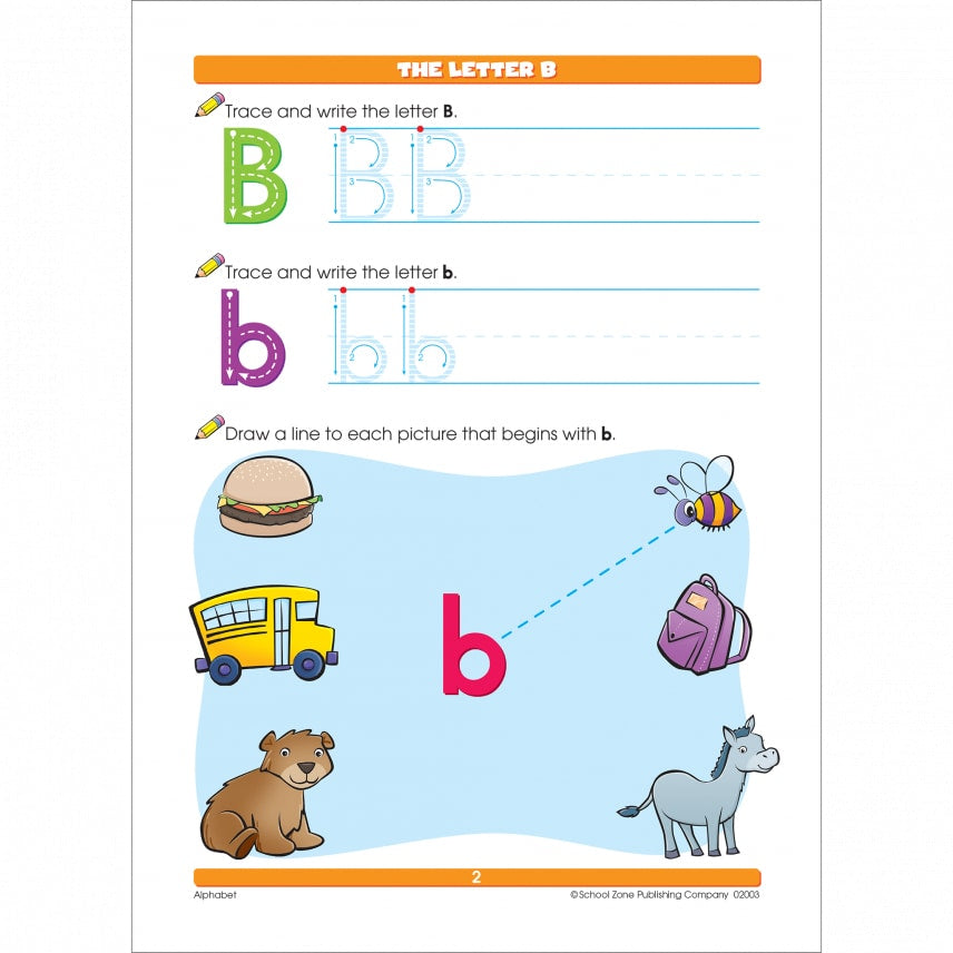 School Zone Alphabet Grades K-1 Workbook