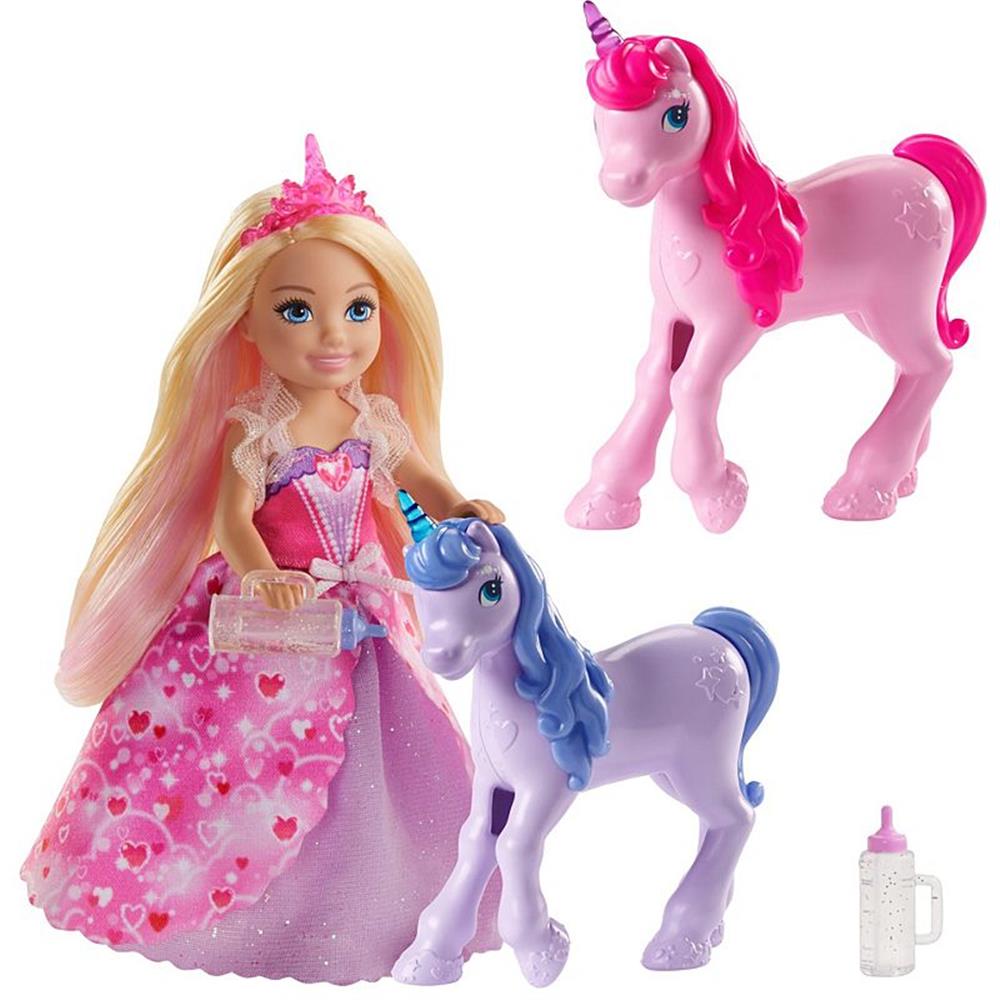 Mattel Barbie Dreamtopia Gift Set, Chelsea Princess Doll with Baby Unicorns