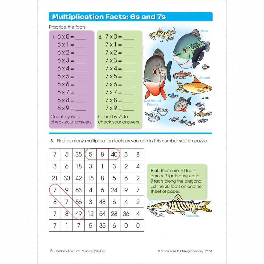 School Zone Multiplication & Division Grades 3-4 Workbook