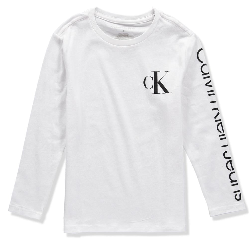 Calvin Klein Boys 4-7 Long Sleeve Logo T-shirt