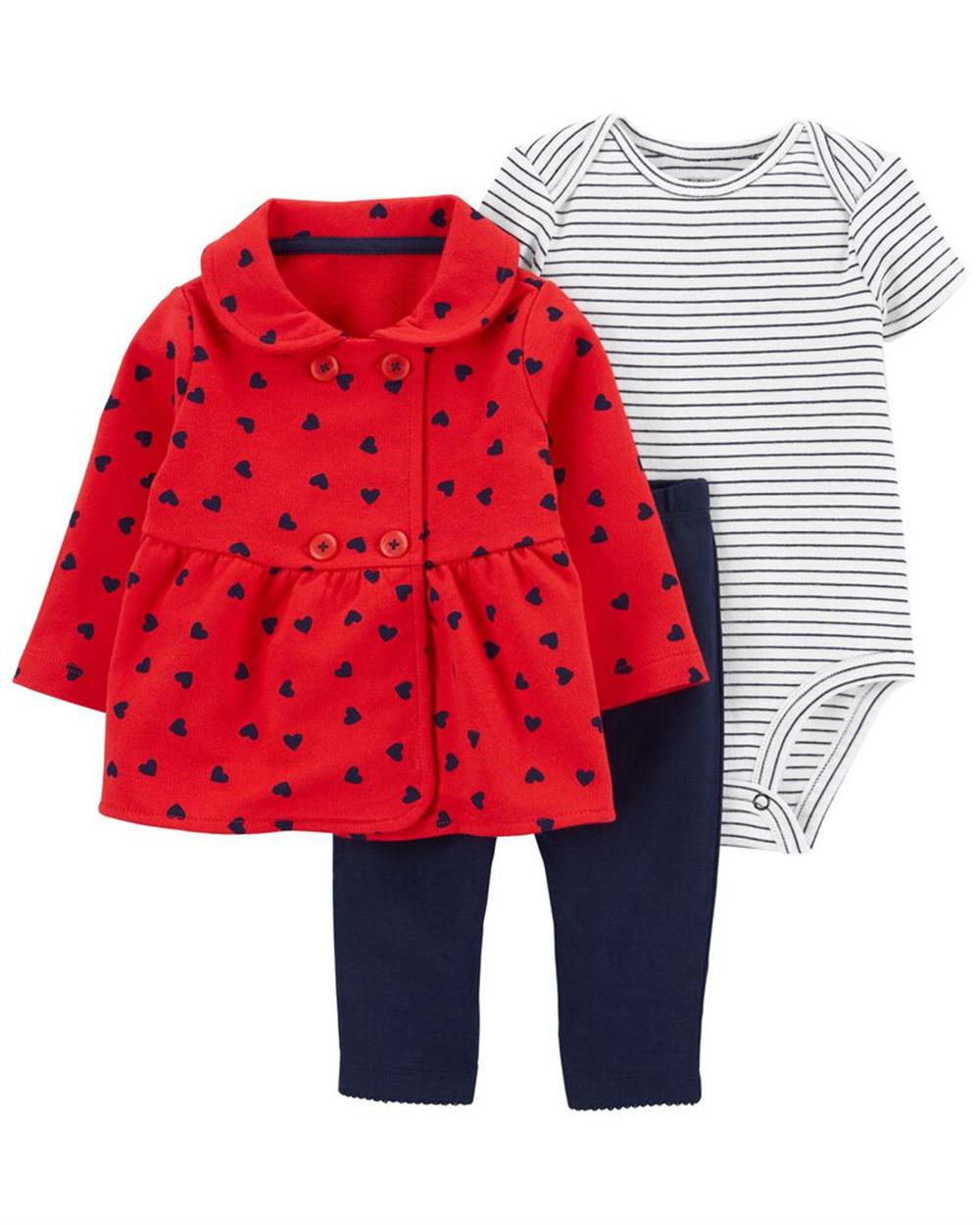 Carters 3-Piece Heart Little Cardigan Set