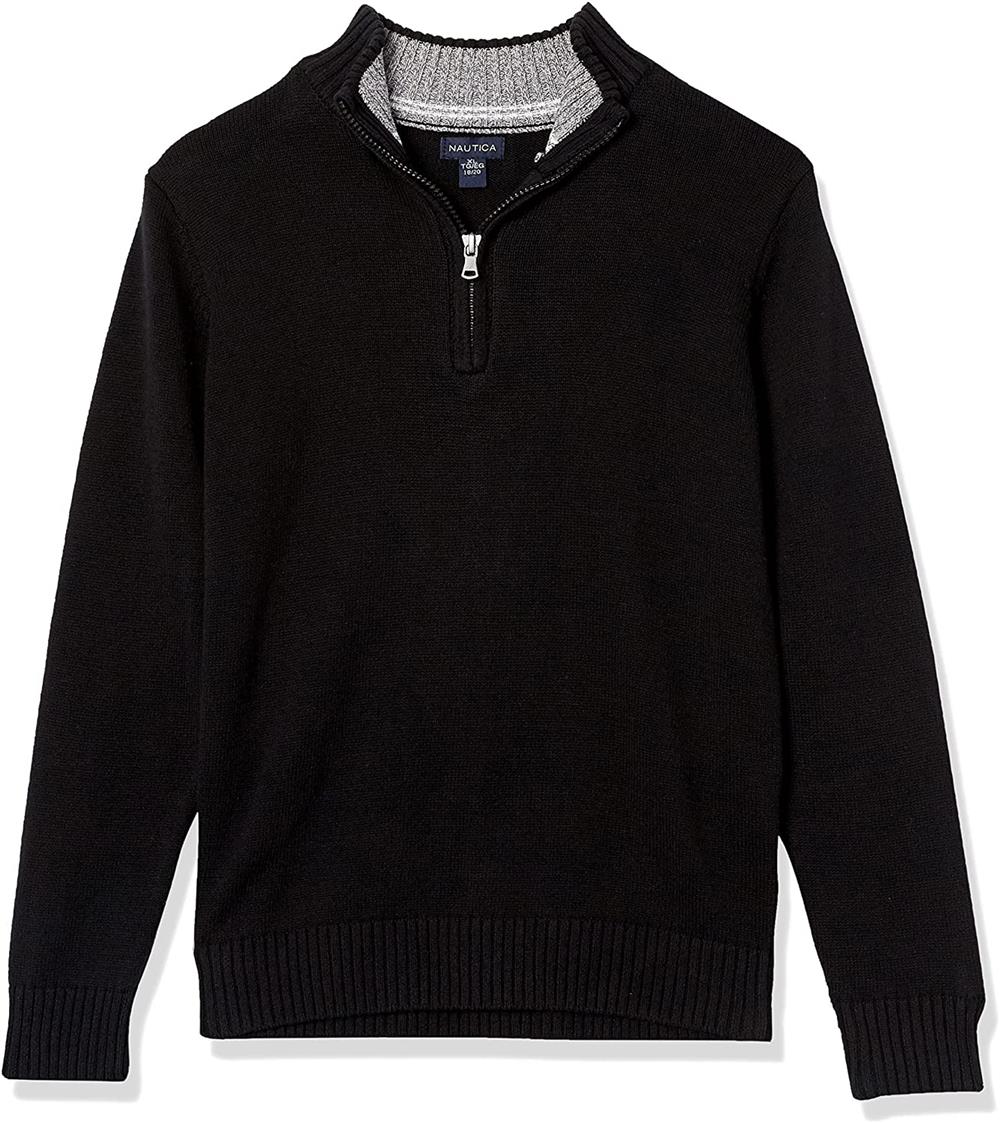 Nautica Boys 8-20 1/4 Zip Pullover Sweater