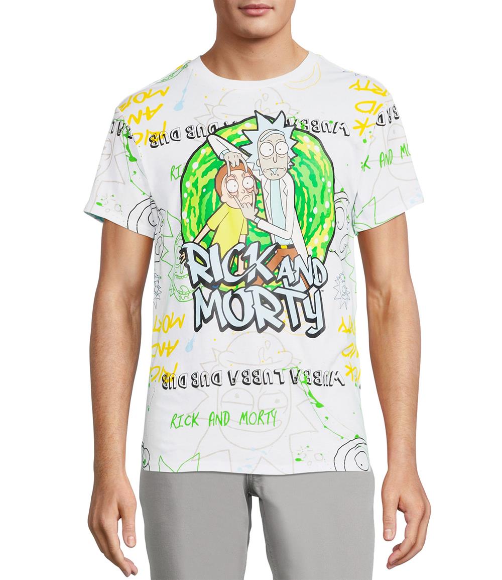 RICK AND MORTY Mens Short Sleeve All Over Print T-Shirt