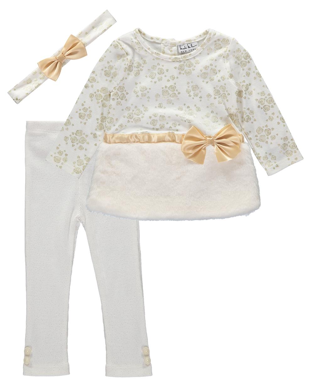 Nicole Miller New York Girls 0-9 Months Bow Legging Set