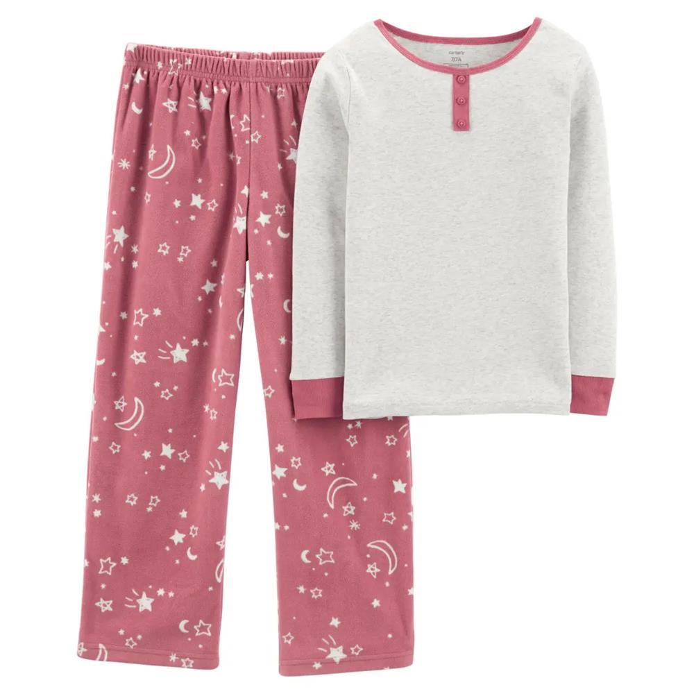 Carters 2-Piece Moon Cotton & Fleece PJs