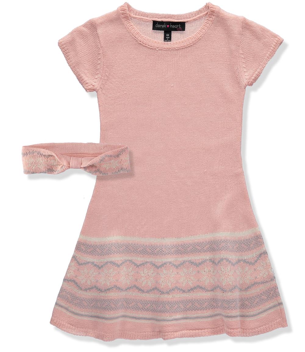 Derek Heart Girls 4-6X Jacquard Sweater Dress