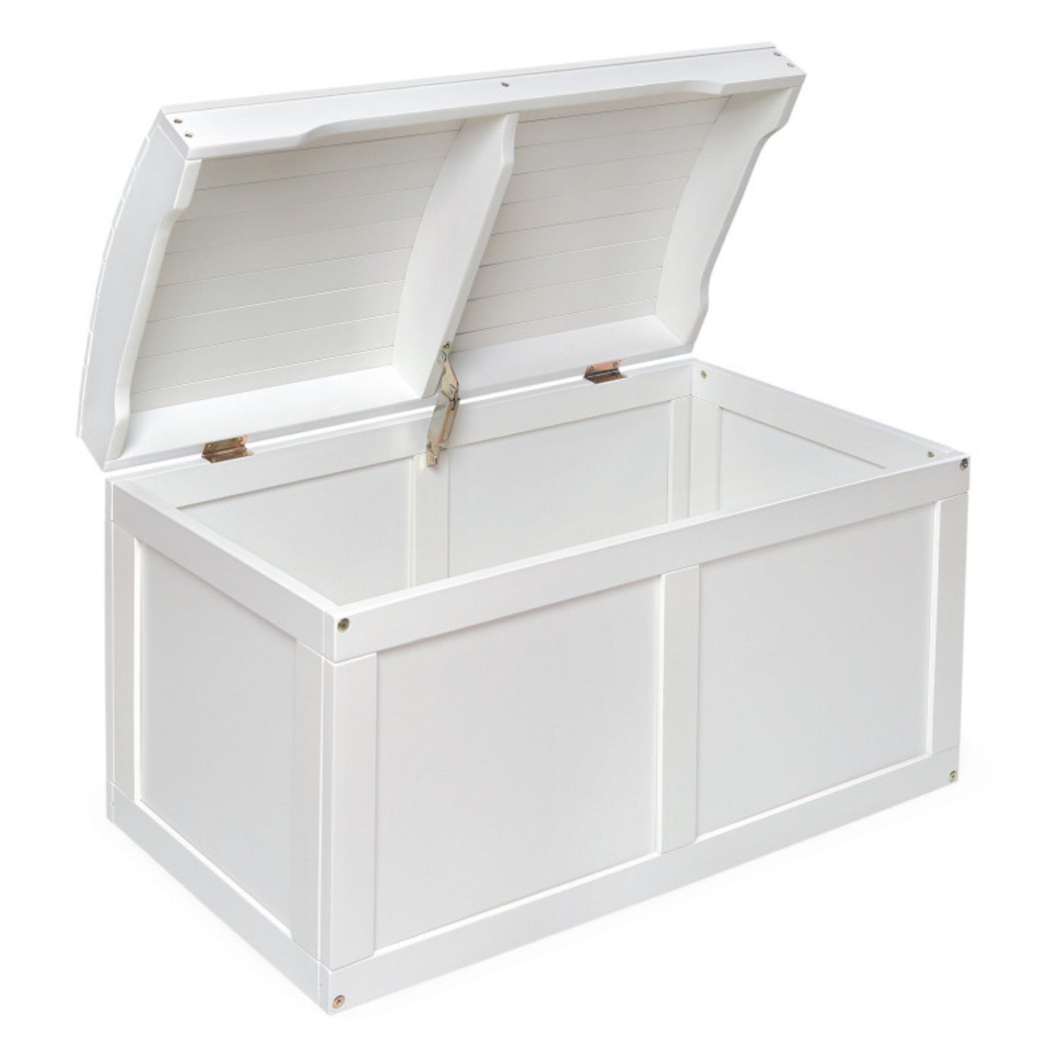 Badger Basket Hardwood Barrel Top Toy Chest – White