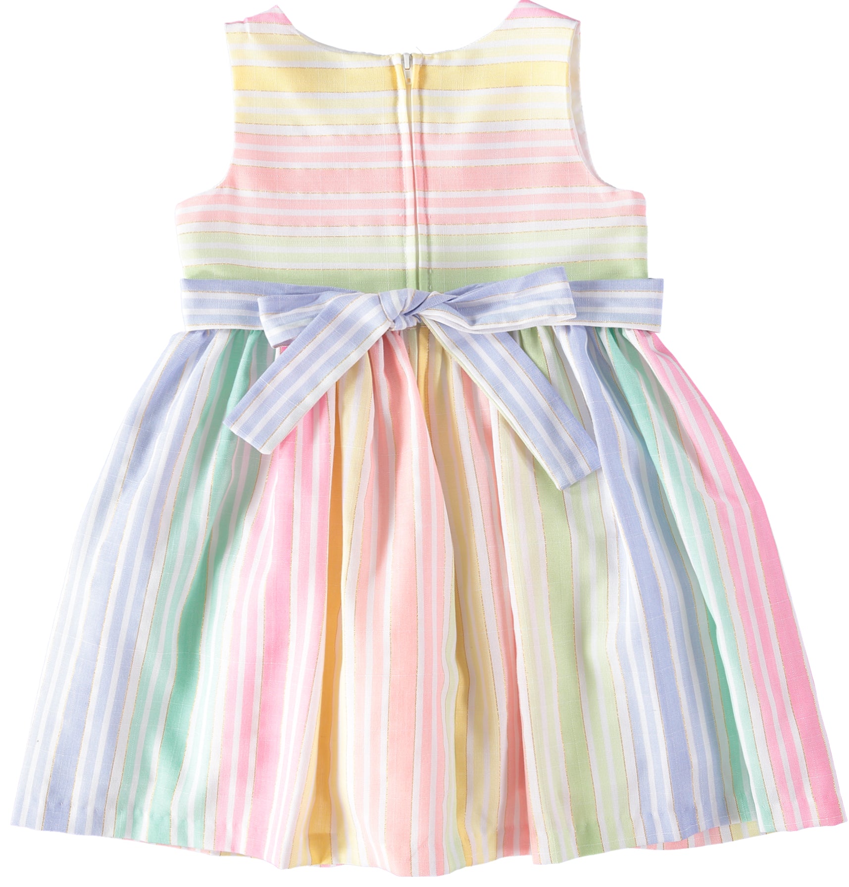 Bonnie Jean Girls 0-9 Months Stripe Bow Linen Dress