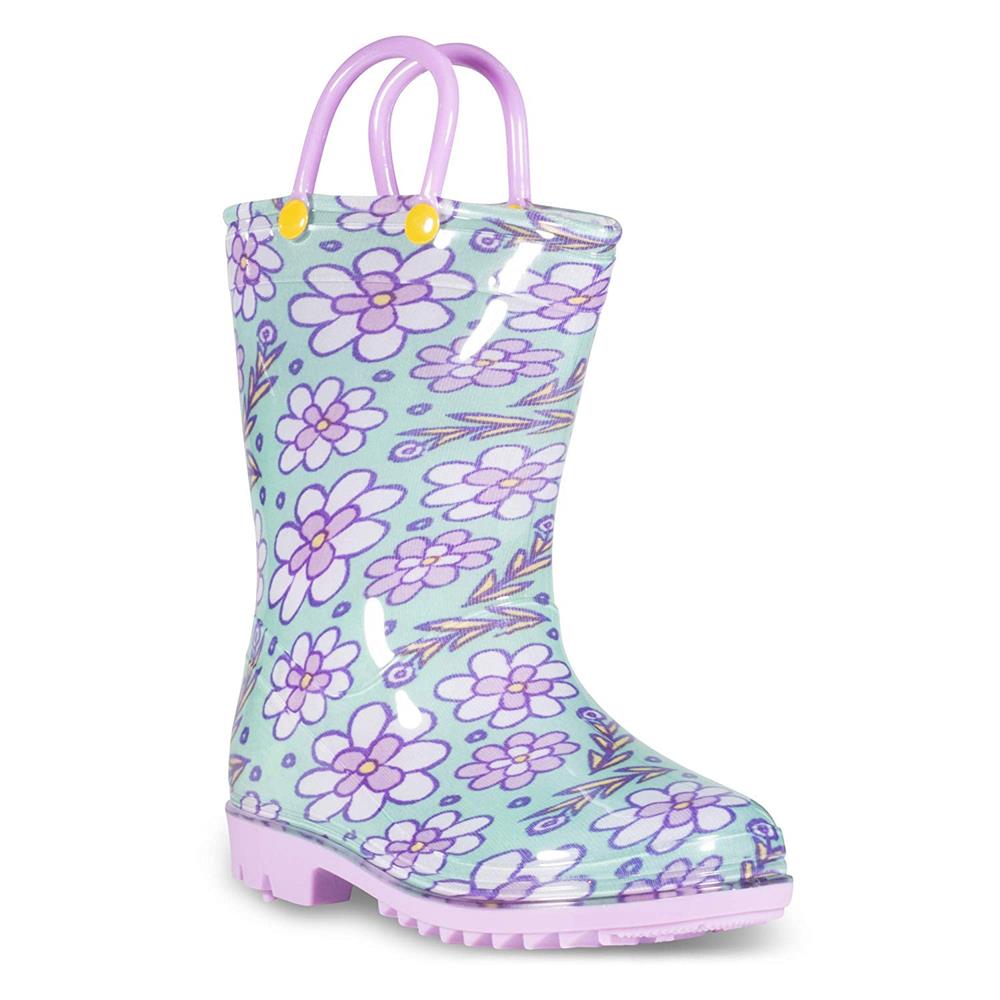 Lilly Of New York Girls 11-3 Floral Mint Rainboot