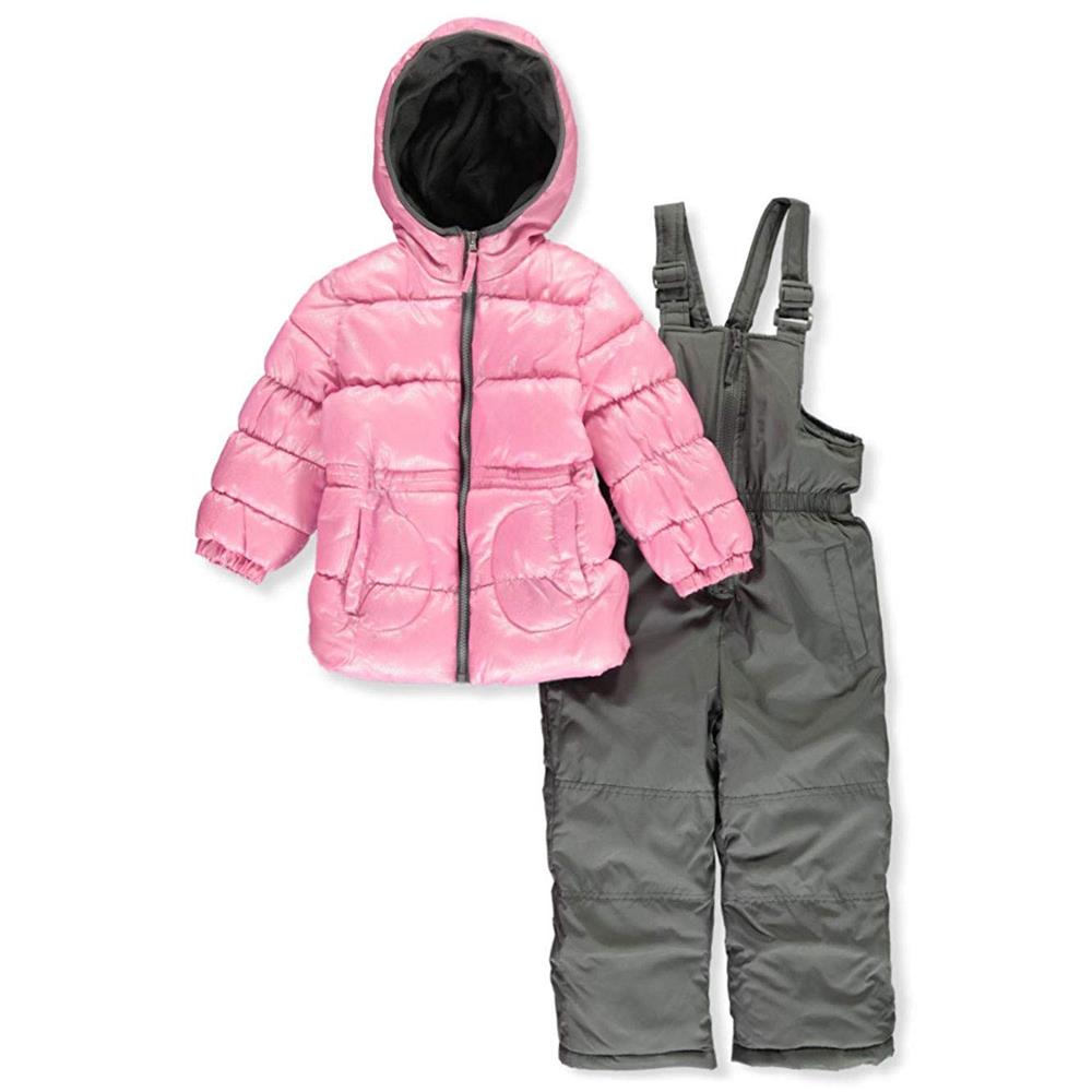 Pink Platinum Girls Star Foil Snowsuit