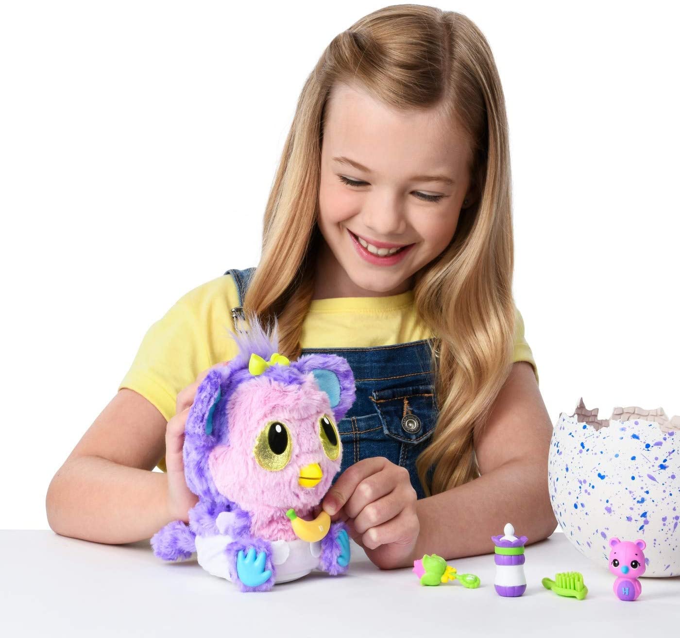 Hatchimals HatchiBabies Monkiwi, Hatching Egg with Interactive Toy Pet Baby