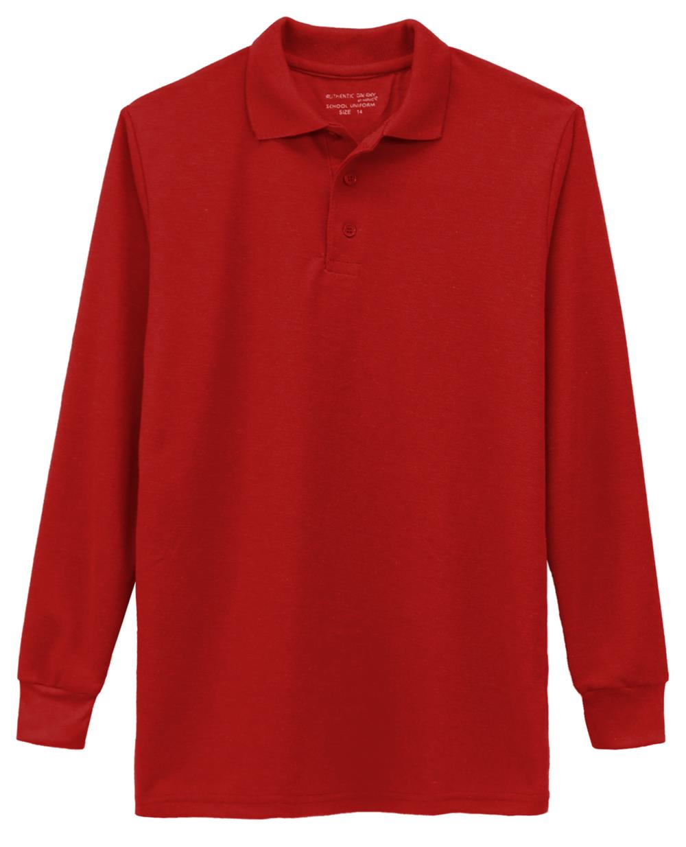 Galaxy Boys 4-7 Long Sleeve Polo School Uniform Shirt