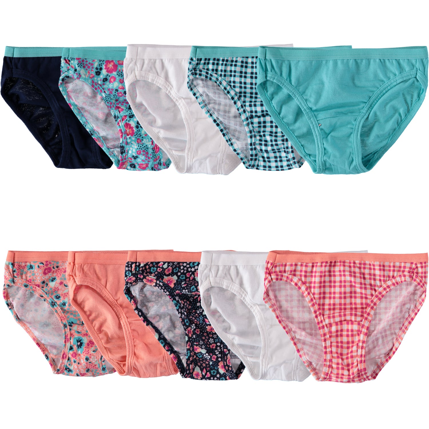 Fruit of the Loom Girls 4-16 Bikini, 10-Pack