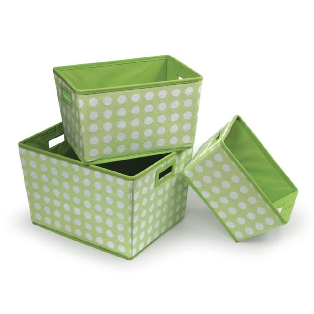 Badger Basket Nesting Trapezoid Three Basket Set – Sage Polka Dots