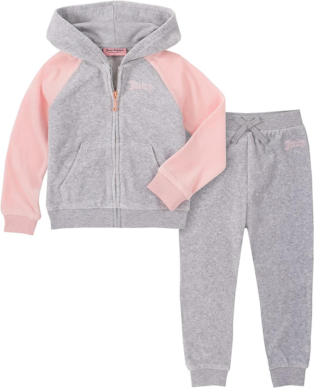 Juicy Couture Girls 12-24 Months Raglan Zip Jogger Set