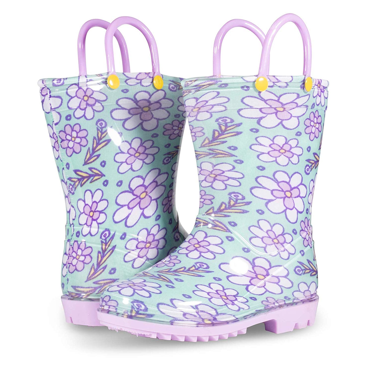 Lilly Of New York Girls 11-3 Floral Mint Rainboot