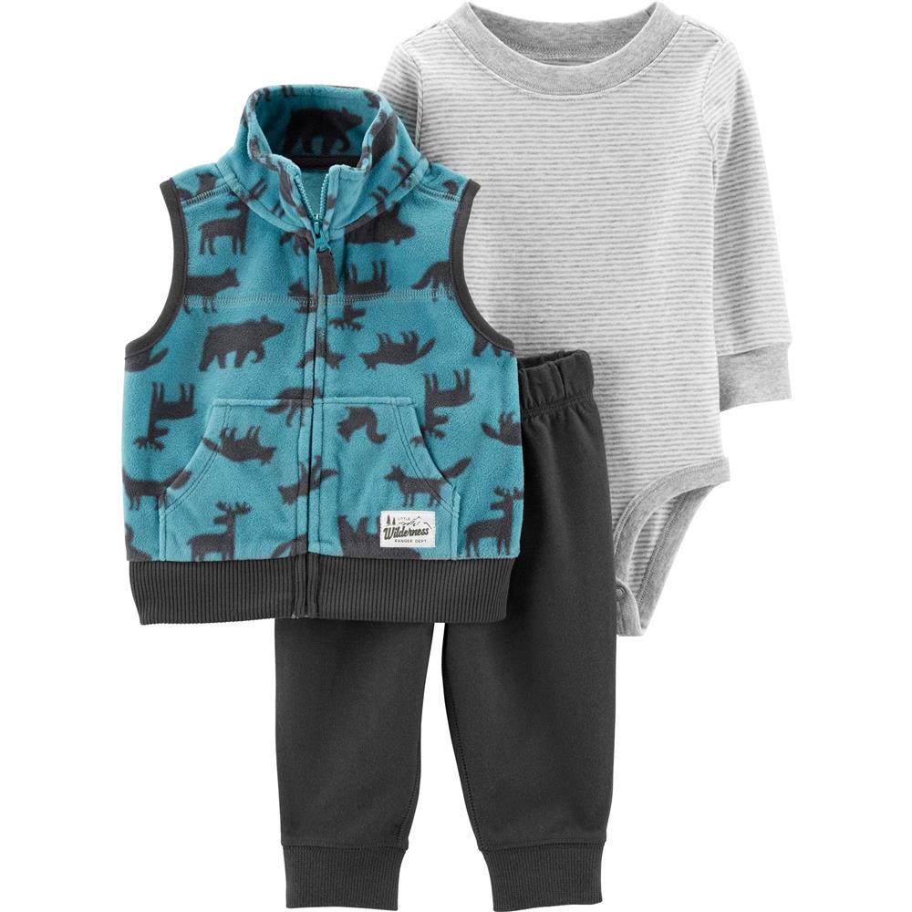 Carters Boys 0-24 Months Woodland 3-Piece Vest Pant Set