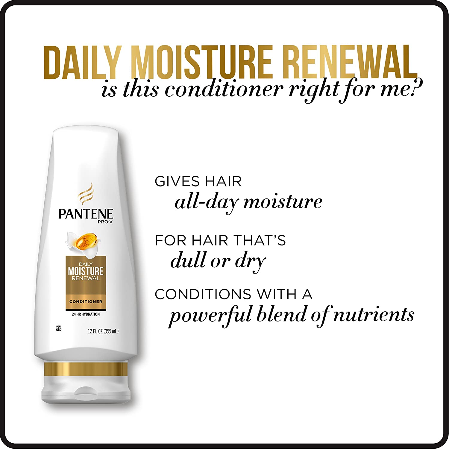 Pantene Pro-V Daily Moisture Renewal Conditioner, 12 fl oz