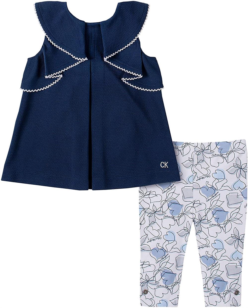 Calvin Klein Girls 2T-4T Tunic Heart Legging Set