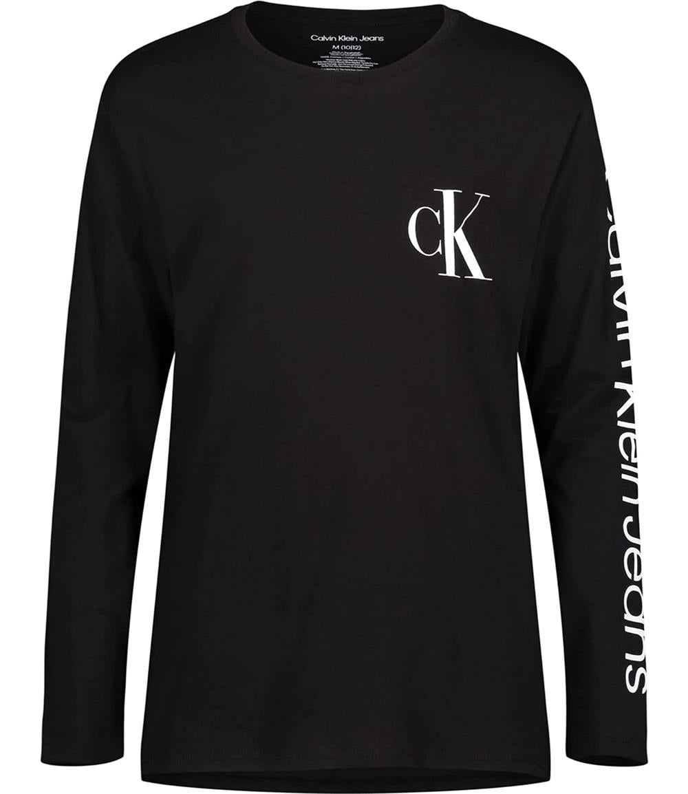 Calvin Klein Boys 4-7 Long Sleeve Logo T-shirt