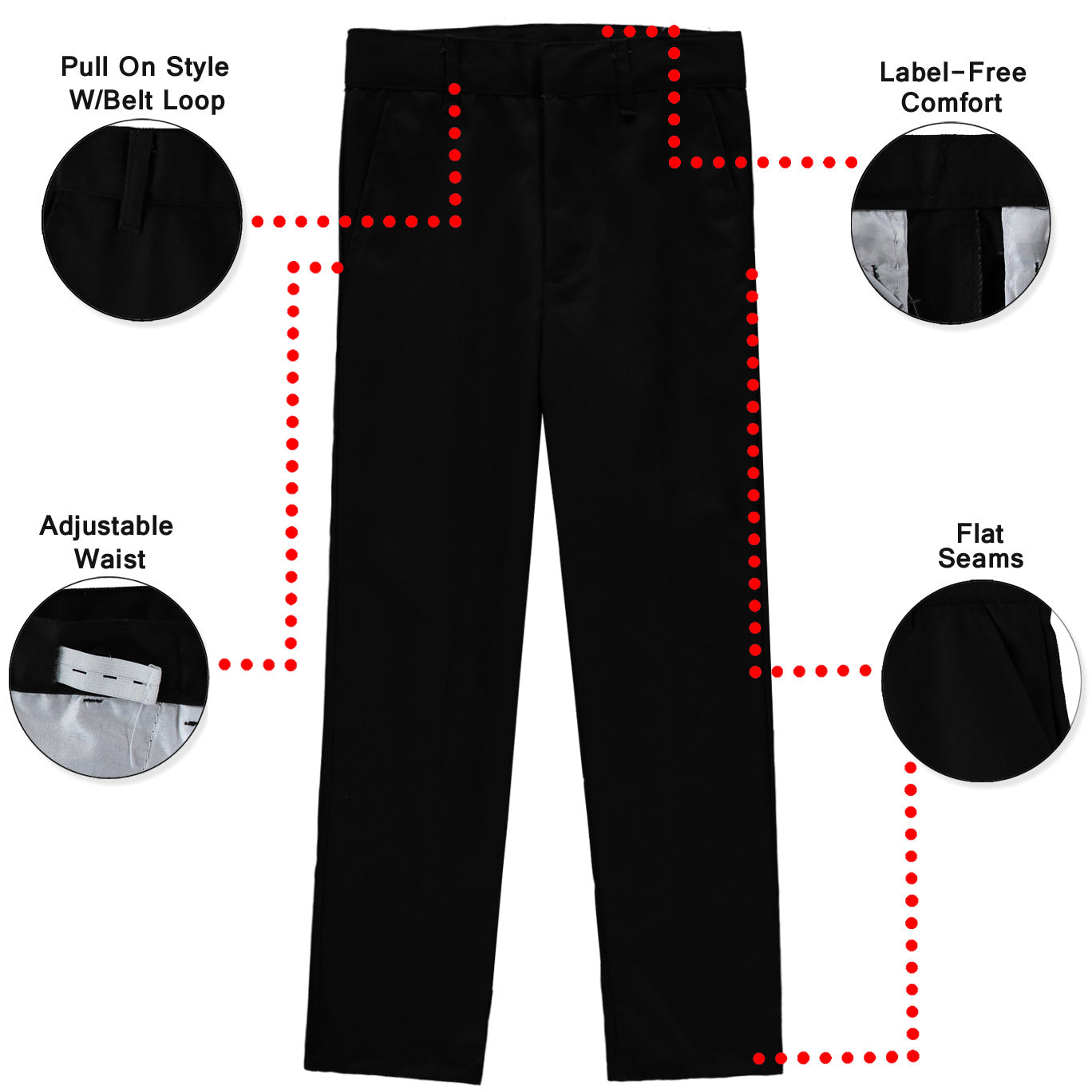 Galaxy Boys 2T-4T Flat Front School Uniform Pants